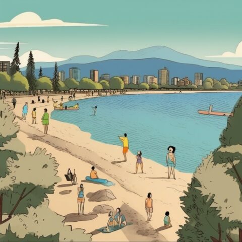 Kitsilano Beach is a popular beach located in the Kitsilano neighbourhood of Vancouver, British Columbia, Canada