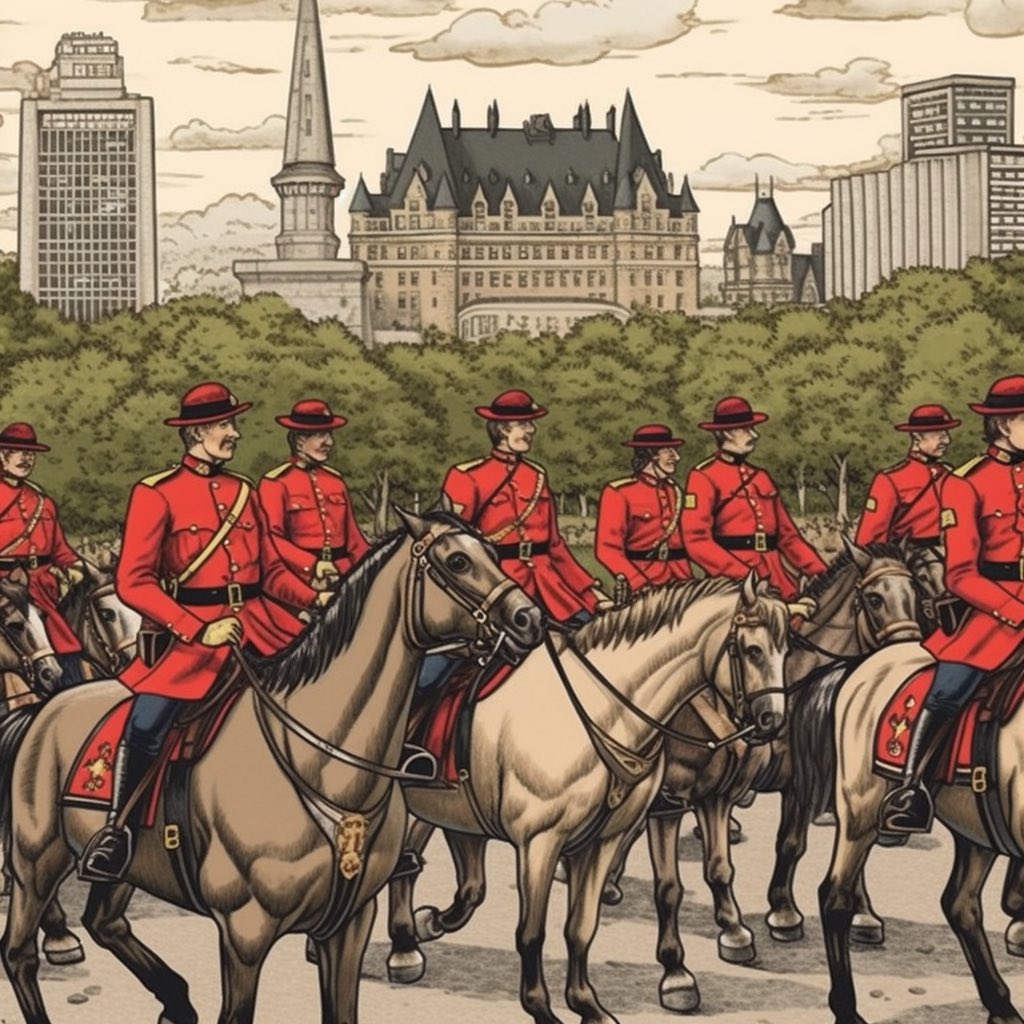 the musical ride of the royal canadian mounted police in Ottawa in Canada