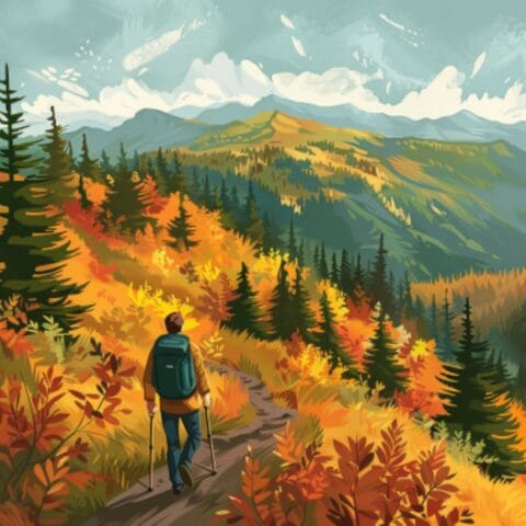 hiking during the fall season in Victoria