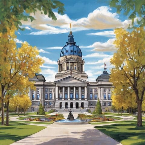 illustration- A majestic view of the Alberta Legislature