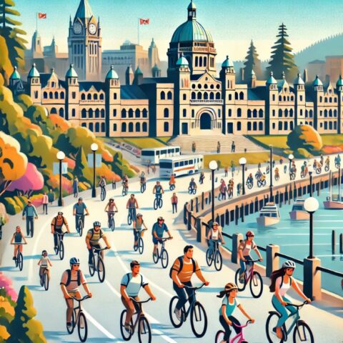 create an illustration of the "Go By Bike Week" in Victoria