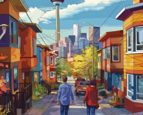 walking through the lively neighbourhoods of Calgary